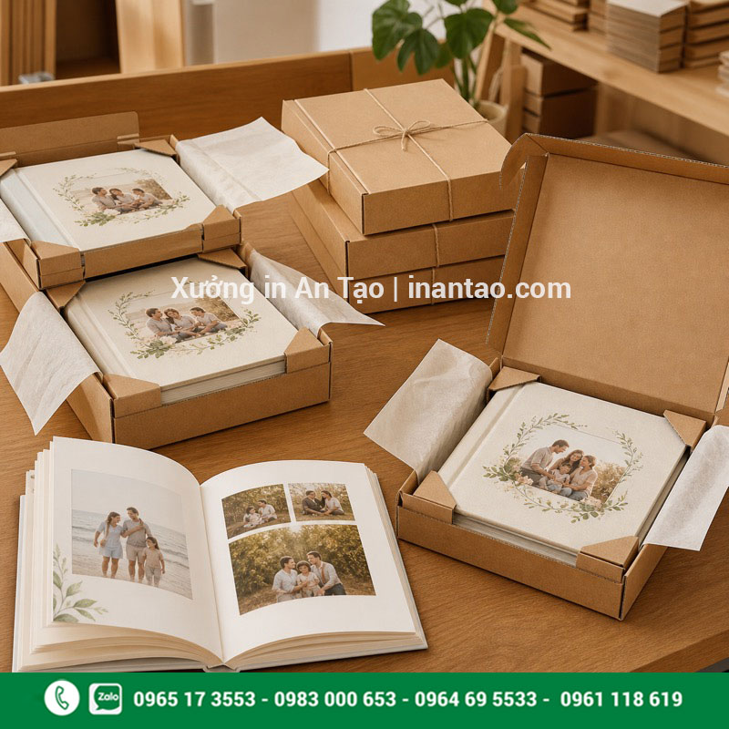 Đóng gói photobook thành phẩm Đóng gói photobook thành phẩm trong hộp bảo vệ