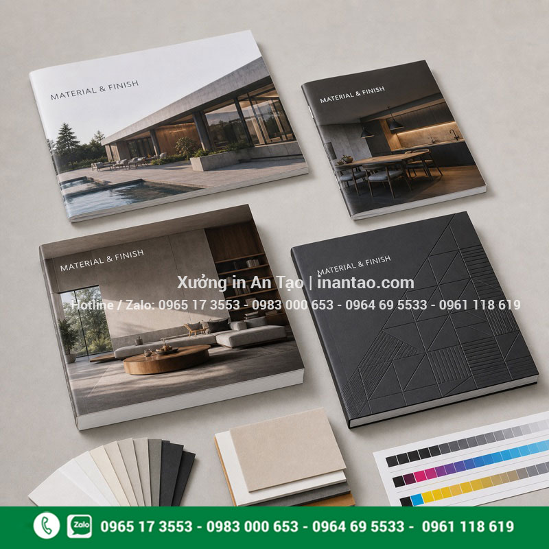 Giá in catalogue theo quy cách thành phẩm Giá in catalogue phụ thuộc khổ giấy đóng cuốn và gia công