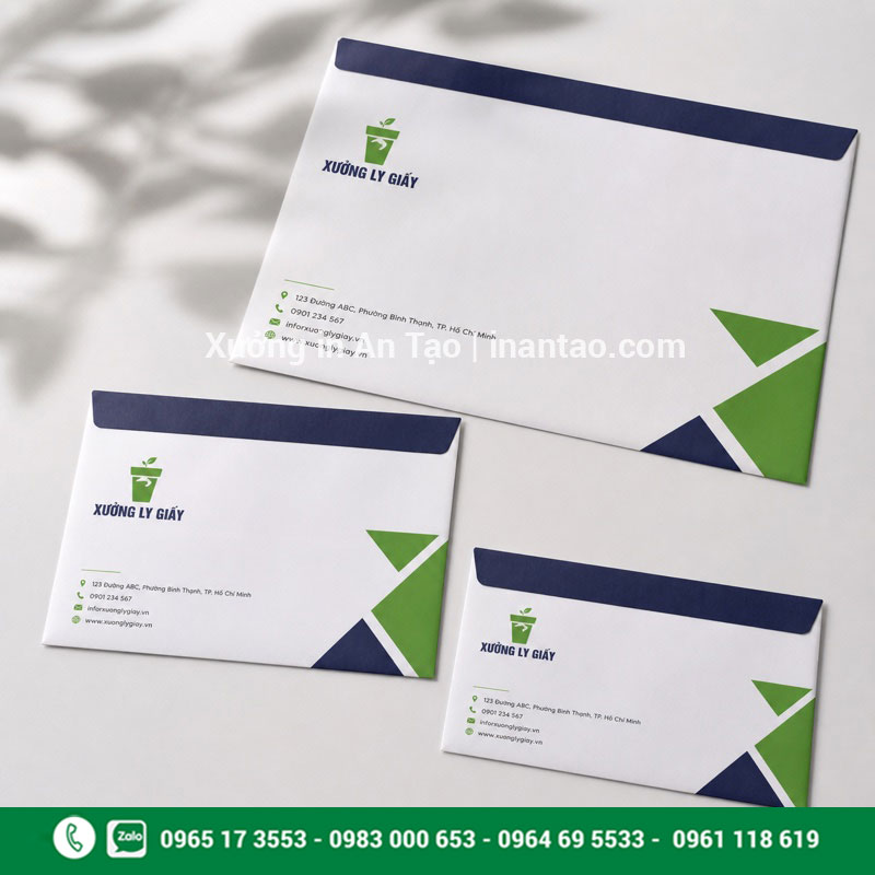 Mẫu in bao thư hoàn chỉnh tại xuonglygiay.com In bao thư doanh nghiệp theo bộ nhận diện tại xuonglygiay.com
