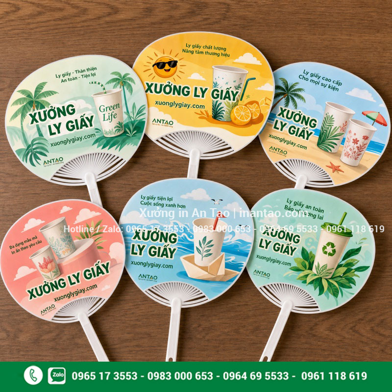 In quạt theo yêu cầu tại xuonglygiay.com In quạt theo yêu cầu với nhiều kiểu dáng và thiết kế quảng cáo