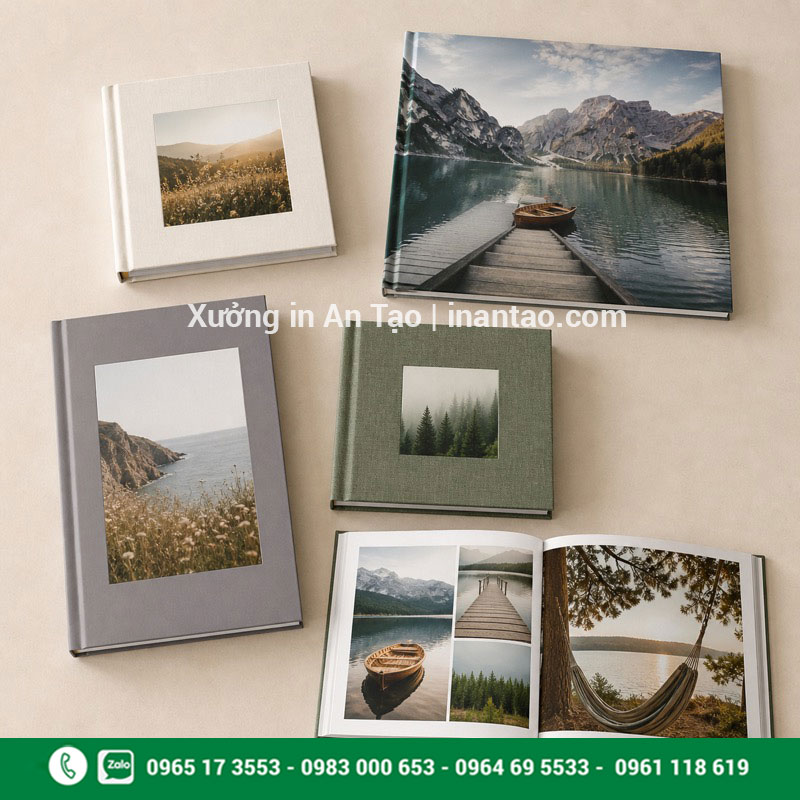 Kích thước in photobook phổ biến Các kích thước in photobook phổ biến dạng vuông đứng và ngang