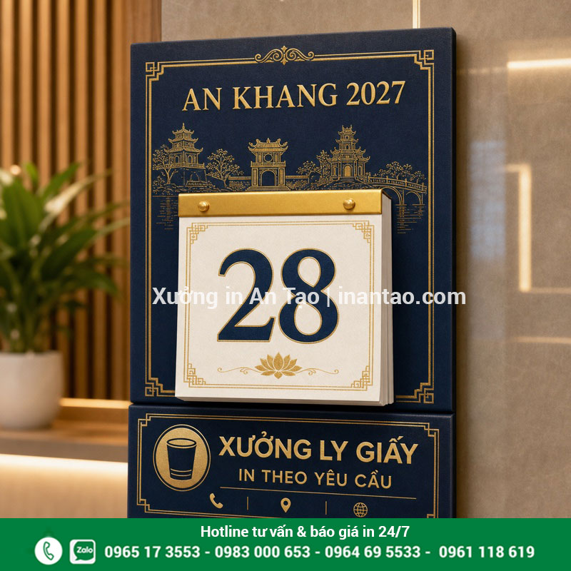 Mẫu in lịch bloc theo yêu cầu cho doanh nghiệp Mẫu lịch bloc in logo và thông tin doanh nghiệp