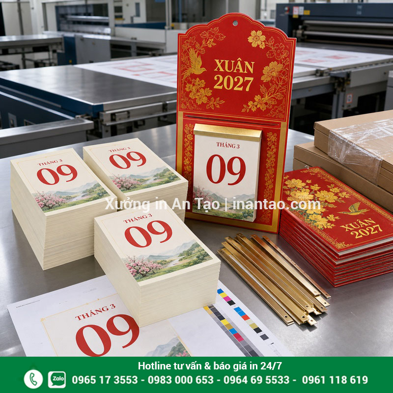 Quy trình in lịch bloc kiểm soát chất lượng Quy trình in lịch bloc và kiểm tra thành phẩm tại xưởng
