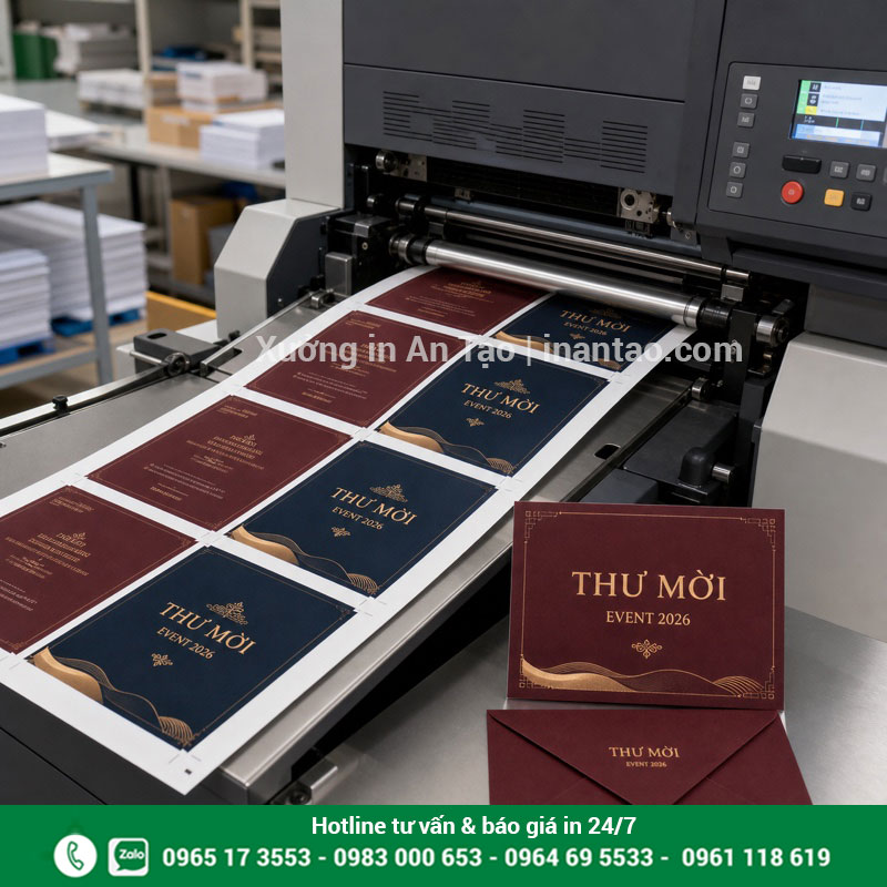 Quy trình sản xuất thiệp mời tại xưởng Quy trình in thiệp mời sự kiện trên máy in chuyên nghiệp