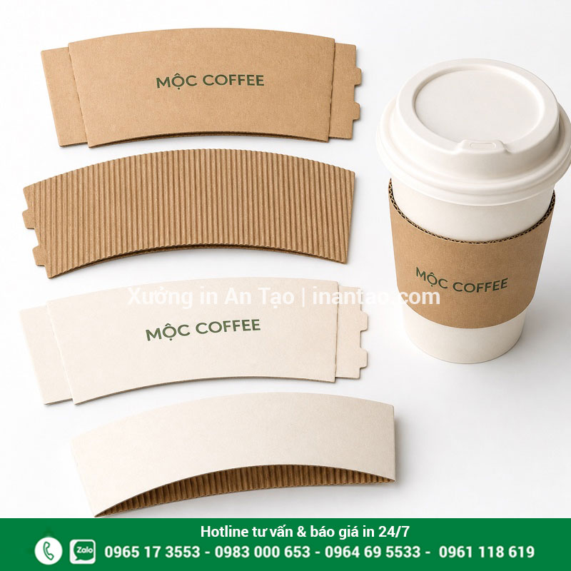 Chất liệu cover cốc giấy cách nhiệt Cấu tạo cover cốc giấy bằng kraft, Ivory và giấy gợn sóng