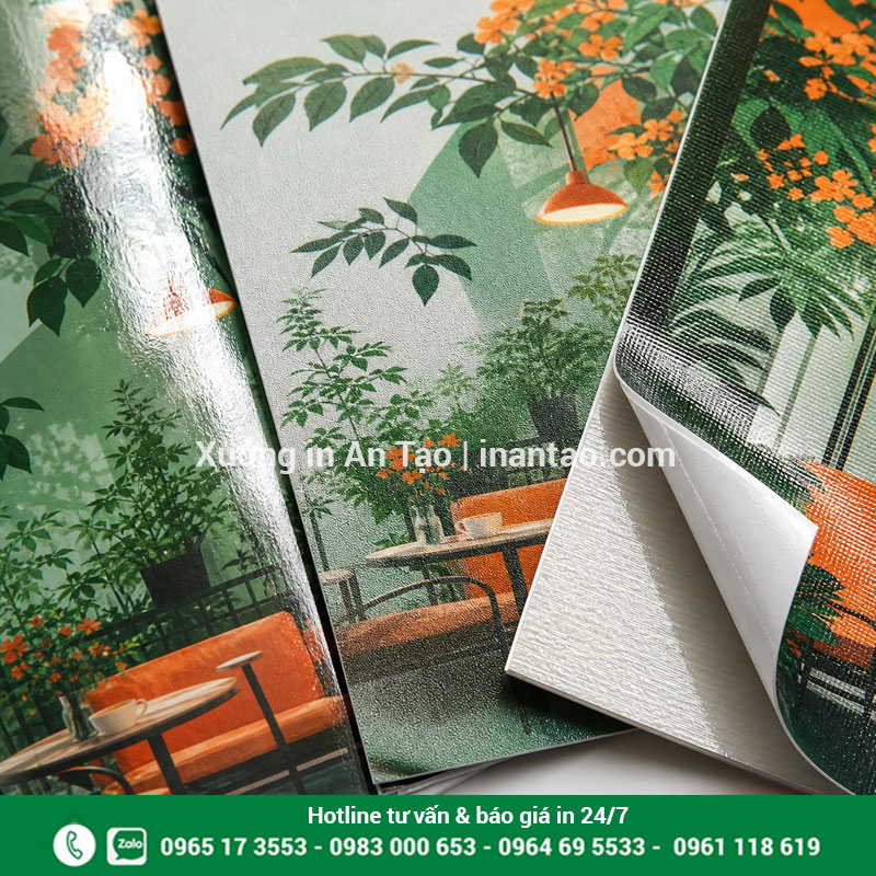 Các chất liệu in poster quảng cáo thông dụng Bề mặt giấy bóng, PP mờ và decal dùng để in poster quảng cáo