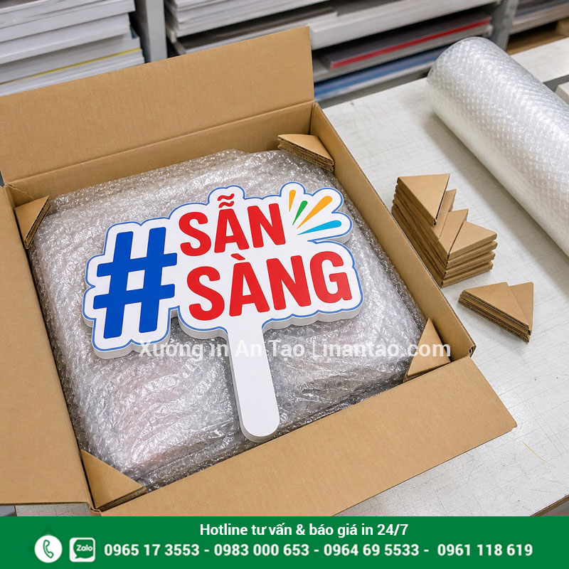 Đóng gói hashtag cầm tay hoàn chỉnh trước khi giao Đóng gói hashtag cầm tay chống cong và trầy xước
