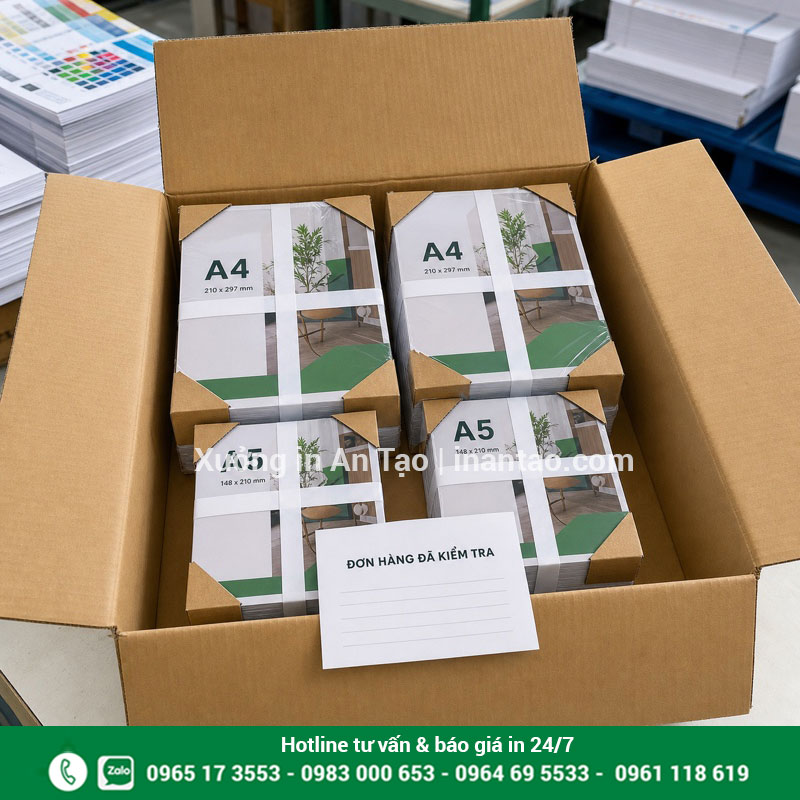 Kiểm tra và đóng gói in tờ rơi HCM trước khi giao Đóng gói đơn in tờ rơi HCM khổ A4 A5