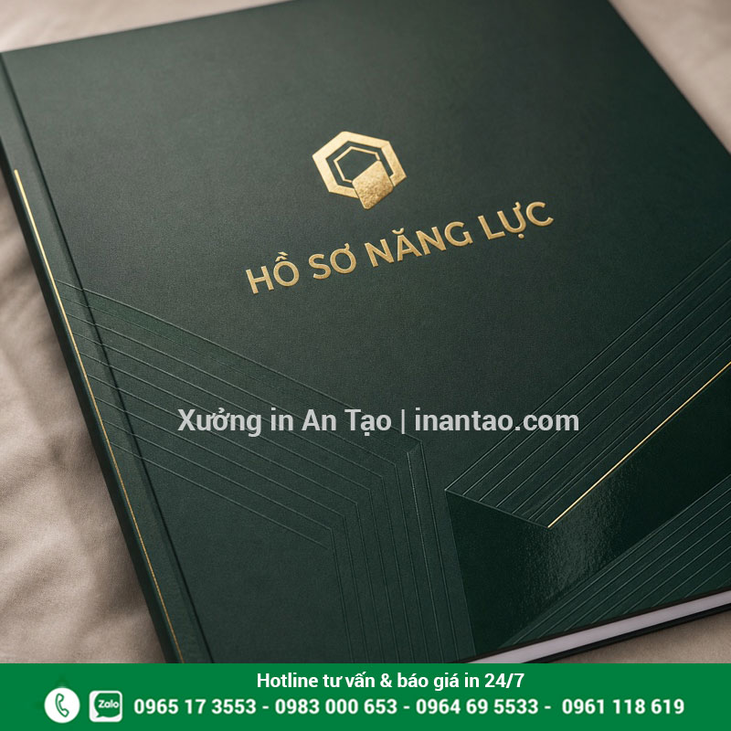 Gia công bìa hồ sơ năng lực cao cấp Gia công bìa in hồ sơ năng lực ép kim và dập nổi
