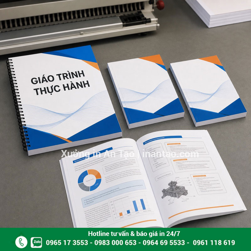 In giáo trình và in tài liệu theo yêu cầu Giáo trình và tài liệu đào tạo đã in, đóng lò xo và đóng keo