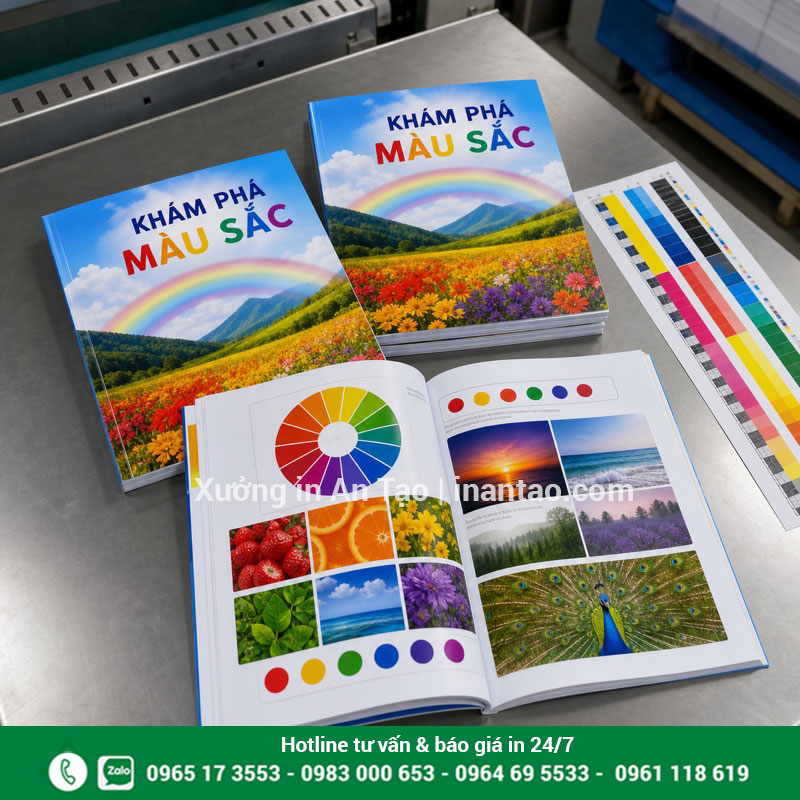 In sách màu giá rẻ với màu sắc rõ và đồng đều Sách màu thành phẩm có hình ảnh và biểu đồ in sắc nét