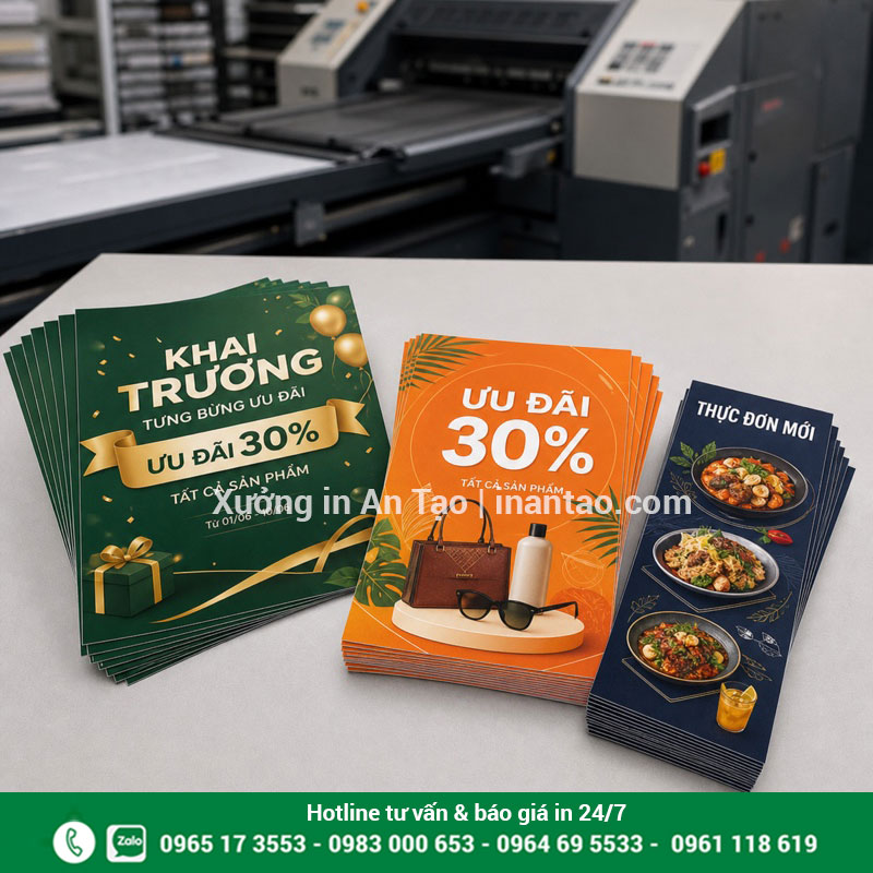 In tờ rơi giá rẻ theo yêu cầu tại xuonglygiay.com Thành phẩm in tờ rơi màu A4 A5 tại xuonglygiay.com