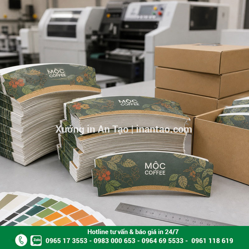 Quy trình kiểm tra cover ly giấy thành phẩm Kiểm tra màu và đóng gói đơn in cover ly giấy TP HCM